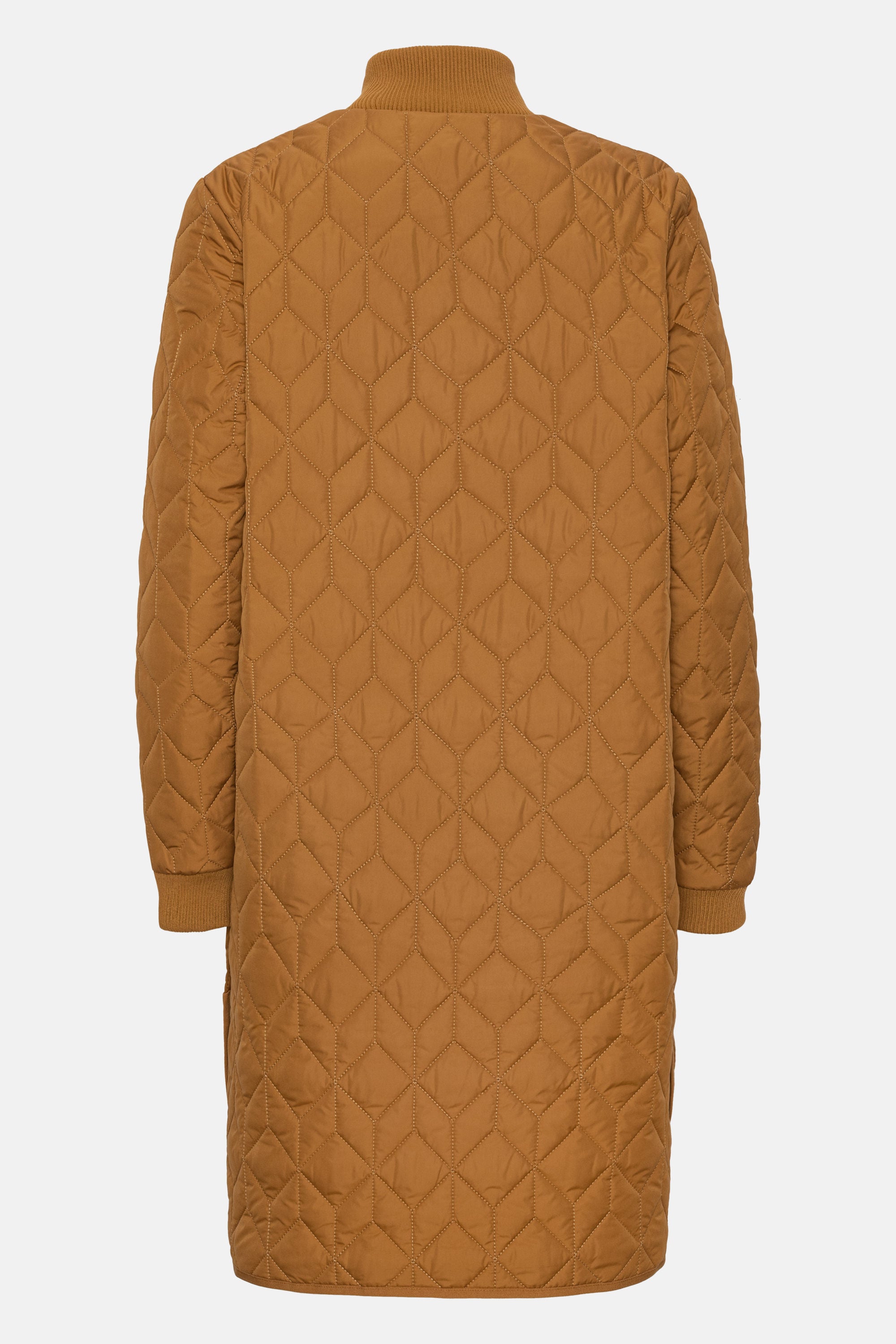 Lang Quiltet Jakke - Golden Brown